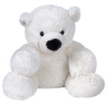 Peluche bébé ours naissance blanc 38 cm pas cher
