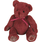 Peluche bébé ours noeud vieux rose 28 cm pas cher