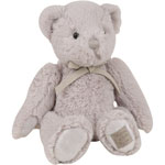Peluche bébé ours noeud gris perle 28 cm pas cher