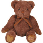 Peluche bébé ours noeud moka 45 cm pas cher