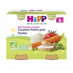 Carottes petits pois poulet 190 g dès 6 mois pas cher