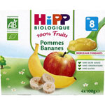 Morceaux fondants - pommes bananes 4 x 100 g dès 8 mois pas cher