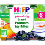 D�lices de lait Brass� Pommes myrtilles 160 g d�s 6 mois