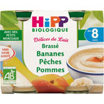 D�lices de lait Brass� bananes p�ches pommes 160 g d�s 6 mois