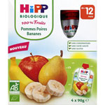 100% fruits gourde pommes poires bananes 4 x 90 g dès 12 mois pas cher
