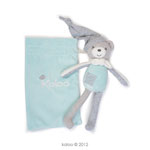 Doudou zen bébé ours aqua + pochette pas cher
