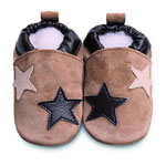 Chaussons bébé étoiles marron pas cher