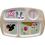 Assiette plateau bébé silly u forêt rose pas cher