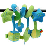 Jouet de lit bébé spirale avec activités bleu/vert pas cher