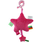 Jouet de voyage bébé etoile musicale à suspendre rose/fushia pas cher