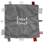 Doudou label label gris et blanc pas cher