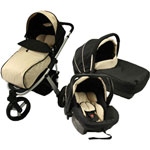 LOOPING Poussette oakland 3 roues+coque+nacelle+3 kits noir/beige