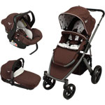 Poussette trio oakland 4 roues caramel pas cher