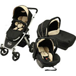 LOOPING Poussette oakland 4 roues+coque+nacelle+3 kits noir/beige