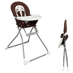 Chaise haute bébé pliante caramel pas cher