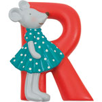 Lettre résine r rouge pas cher