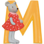 Lettre résine m jaune pas cher