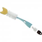 Goupillon 2 en 1 avec embout éponge bleu pas cher