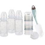 Coffret biberons sans bpa nouveau-né blanc décoré pas cher