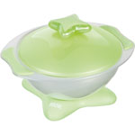 Assiette bol bébé avec couvercle vert pas cher
