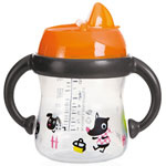 Tasse bébé anti-fuite avec bec souple chaudron orange pas cher