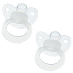 Lot de 2 sucettes silicone taille 1 transparentes pas cher