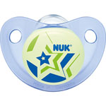 Sucette silicone night&day taille 1 phosphorescente bleu pas cher