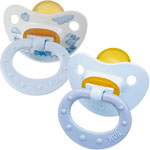 Lot de 2 sucettes caoutchouc taille 1 bleu pas cher
