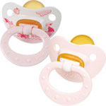 Lot de 2 sucettes caoutchouc taille 2 rose pas cher