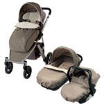 Poussette trio oakland 4 roues nouky pas cher