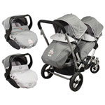 Poussette double avec sièges auto paquito et lolita pas cher