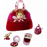 Jouet d'éveil bébé sac à main réversible liz pas cher