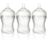 Lot de 3 biberons sans bpa natural touch silicone 210 ml pas cher