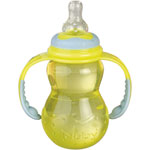Biberon sans bpa tétine anti-goutte bleu jaune 210 ml pas cher