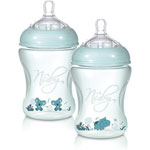 Biberon sans bpa tétine debit moyen 3mois vert 240ml pas cher