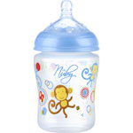 Biberon sans bpa natural touch anti-colique liner 1er âge bleu 180 ml pas cher