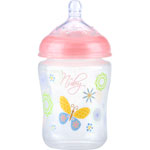 Biberon sans bpa natural touch anti-colique liner 1er âge rose 180 ml pas cher