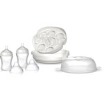 Stérilisateur biberon pour four micro-ondes + 2 biberons sans bpa 240 ml pas cher
