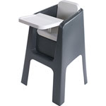 Chaise haute bébé trono grey/ blanc pas cher