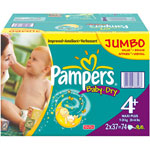 PAMPERS Jumbopacks 74 couches baby dry maxi+ t4+ (9/20kg)