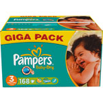 Giga pack 168 couches baby dry midi t3 (4/9 kg) pas cher