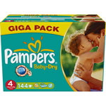 Giga pack 144 couches baby dry maxi t4 (7/18 kg) pas cher