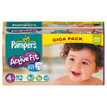 Giga pack 112 couches active fit maxi t4 (7/18 kg) pas cher