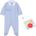 Coffret noël pyjama bleu en velours et un puzzle en bois djeco offert pas cher