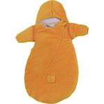 Chanceliere naissance polaire unie manches et capuche orange pas cher