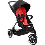 Poussette 3 roues dot noir/rouge chili pas cher