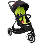 Poussette 3 roues dot noir/vert pas cher