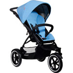 Poussette 3 roues navigator noir/bleu ciel pas cher