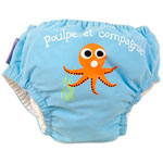 Maillot de bain couche poulpe bleu ciel 4-8 kg pas cher