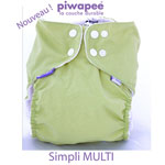 Couche lavable bébé simpli multi unie vert pistache 8-13kg pas cher